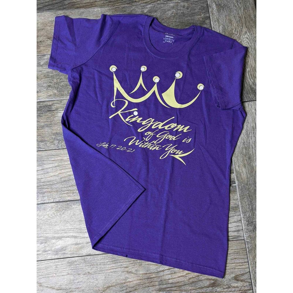 Port and Company T-Shirt Ladies XL "Kingdom of God is Within You" Purple